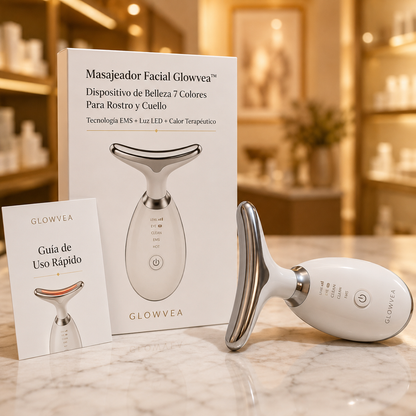 Masajeador Facial GlowPro™ — Luz LED + EMS | Elimina la Papada y Reafirma tu Piel